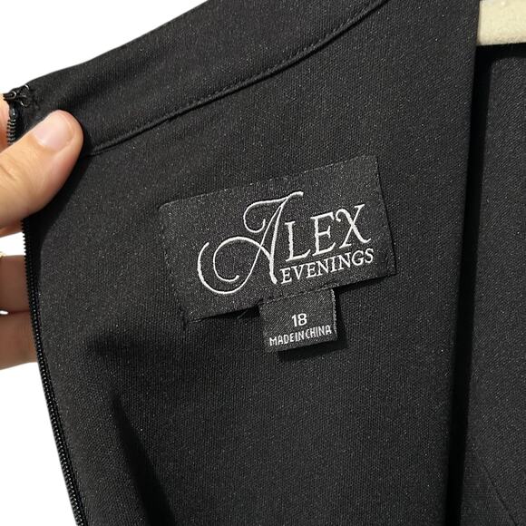 Alex Evenings Embellished Sleeveless Maxi Dress NWT Womens Sz 18 Black Side Slit - Picture 4 of 8